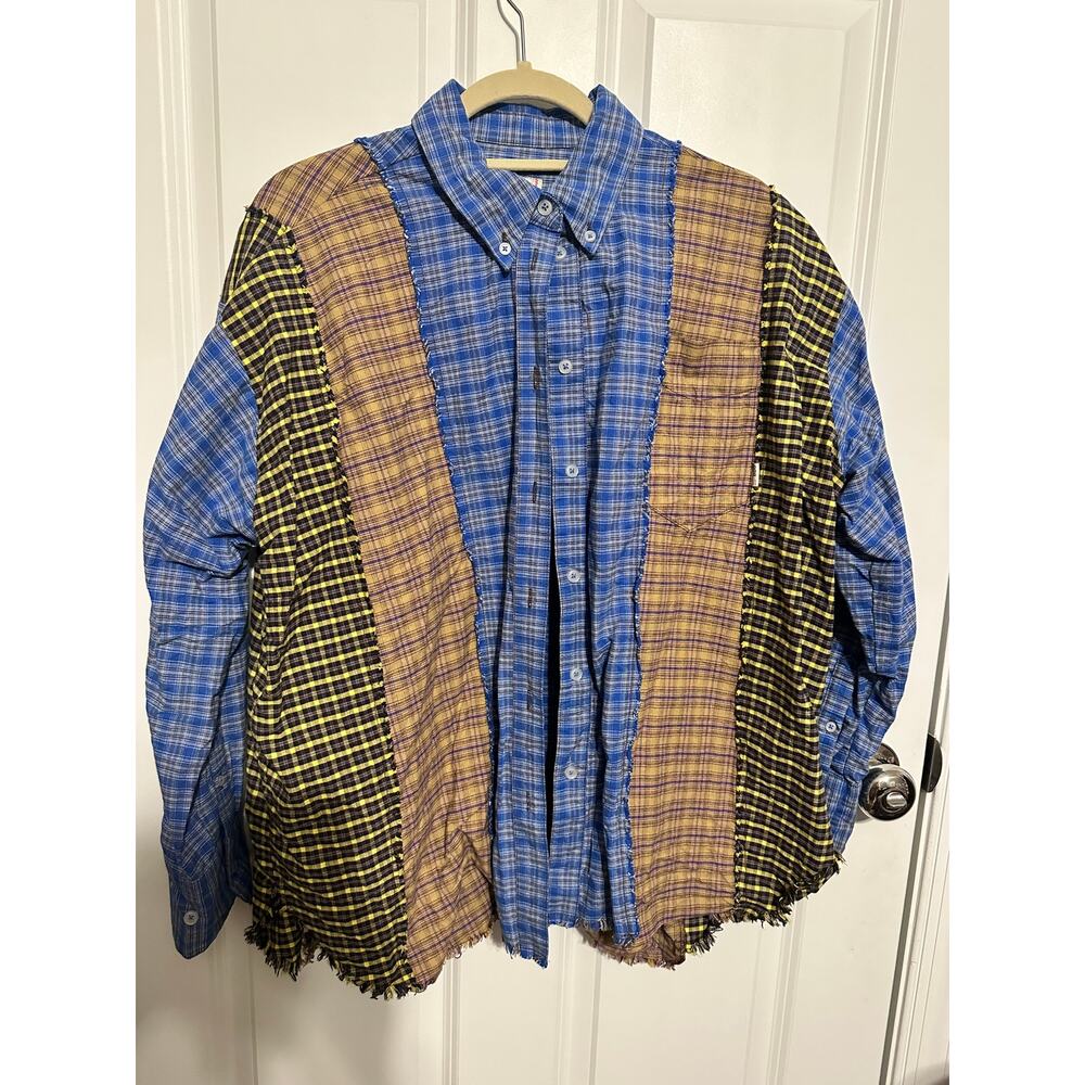 Urban Outfitters BDG Spliced Dad Button-Down Oversized Shirt XS (Fits like a L)
